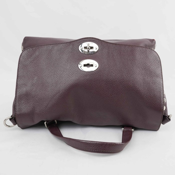 Zanellato - Postina Anni 50 Burgundy Grained Leather Handbag Shoulder Bag Silver-Tone Hardware Made in Italy - Handbag - Image 7