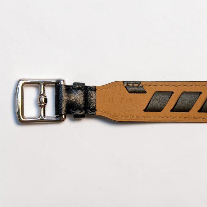 Hermès - Leather, Palladium-Plated Metal - Bracelet - Woven Cut-Out Leather Bra - Image 8