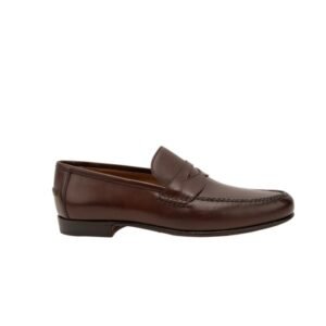 EDWARD GREEN - 5 UK - 39 IT - Leather Penny Loafer Shoes Handmade Dark Brown - Moccasins - Size: EU 39 - New in box