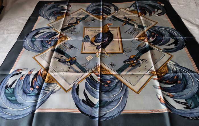 Hermès - COMBATS DE COQS by Hugo Grygkar. 1954 - Foulard - Image 2