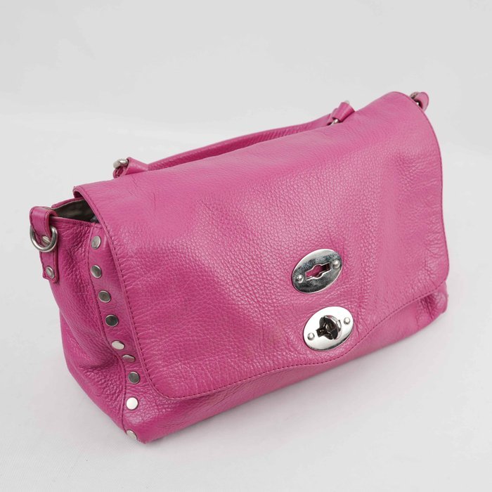 Zanellato - Postina Pink Grained Leather Handbag / Shoulder Bag Silver-Tone Hardware Made in Italy - Handbag - Image 3