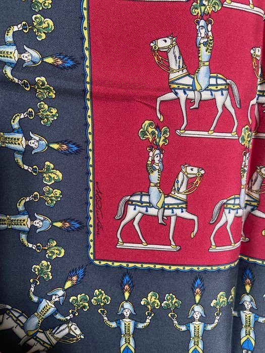 Hermès - " Les Artificiers" by Michel Duchene 1987 Rare - Scarf - Image 4