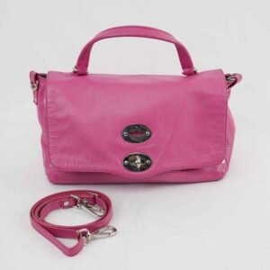 Zanellato - Postina Pink Grained Leather Handbag / Shoulder Bag Silver-Tone Hardware Made in Italy - Handbag