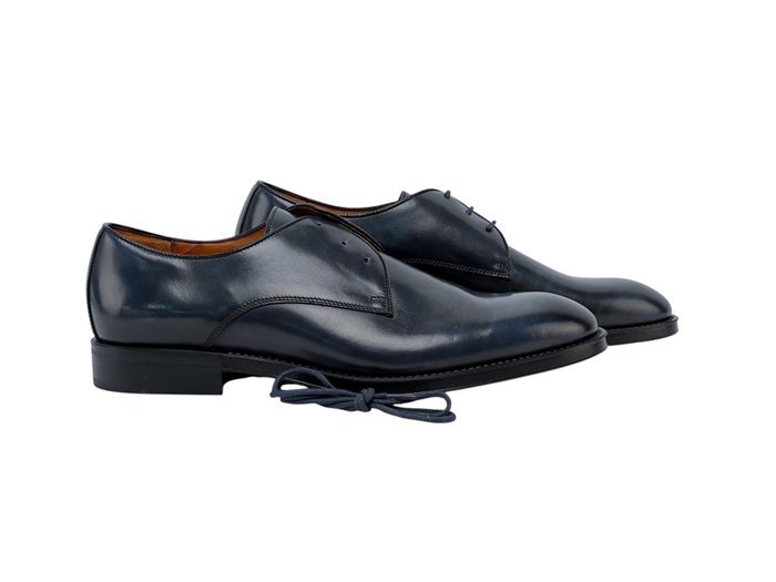 TESTONI - 8 UK - 42 IT - "Salerno" Derby Burnished Calf Indigo - Lace-up shoes - Size: EU 42 - New in box - Image 2