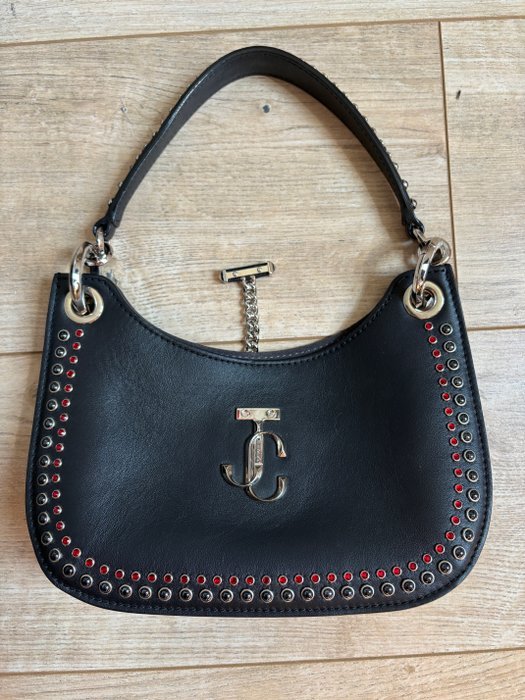 Jimmy Choo - VARENNE HOBO S – BLACK & RED STUDDED LEATHER - Handbag - Image 5