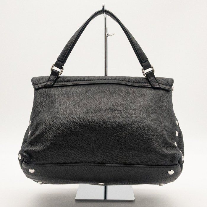 Zanellato - Postina Leather Top Handle Shoulder Bag Black Silver Hardware Made in Italy - Handbag - Image 8
