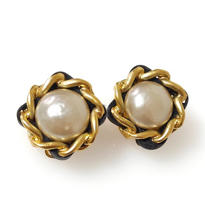 Chanel - Gold-plated, Leather - Earrings - Image 5