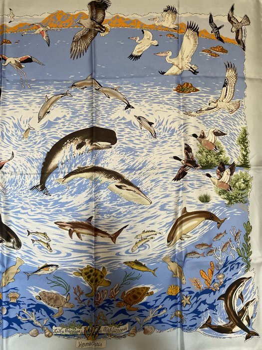 Hermès - " Vie Précieuse De La Méditerranée" par Robert Dallet 1992 - Scarf - Image 8