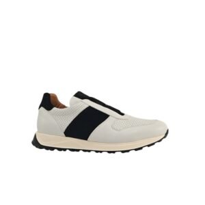 TESTONI - 8 UK - 42 IT - "Cuneo" White / Black Sneaker Shoes Perforated Calf & Suede - Sneakers - Size: EU 42 - New with tags