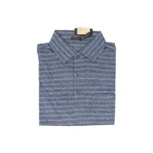 RUBINACCI NAPOLI Blue Striped Polo Short Sleeve 100% Linen - 50 IT - Polo shirt - New with tags