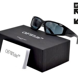 Off White - KIMBALL OERI118 1007 - Made in Italy - Rectangular OFF Acetate Black Design - *New - Sunglasses