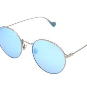 Moncler - ML0109K 14X - Exclusive Silver Round Design - Blue Lenses - *New - Sunglasses
