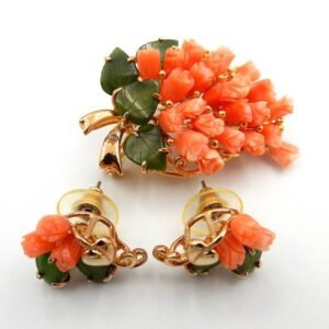 Swoboda - Coral - Gold-plated - 2 piece jewellery set