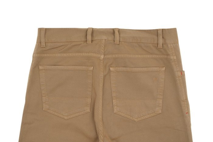 ISAIA NAPOLI - 46 IT - Dark Beige Chino 5 Pockets Trousers Pant Twill Cotton - Trousers - New with tags - Image 2
