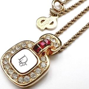 Christian Dior - Necklace with pendant Gold-plated Synthetic gemstone - Synthetic gemstone