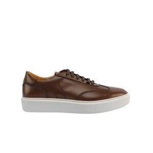 TESTONI - 8 UK - 42 IT - "Paestum" Brown Sneaker Burnishe Calf + Suede - Sneakers - Size: EU 42 - New with tags