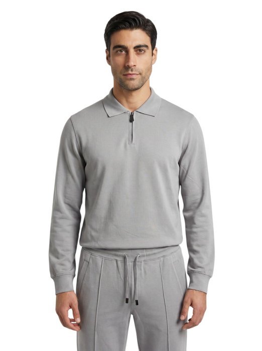 ISAIA NAPOLI - Size L - Gray Half Zip Tracksuit Jogging Jersey Wool - Jumpsuit - New with tags