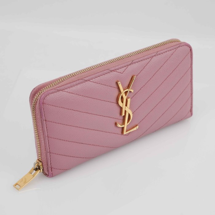 Yves Saint Laurent - Monogram YSL Zip-Around Wallet Pink - Zip-around wallet - Image 3