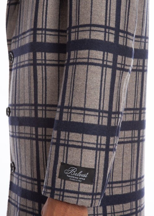 BELVEST Check Gray Blue Wool Overcoat Coat - 48 IT - Coat - New with tags - Image 5