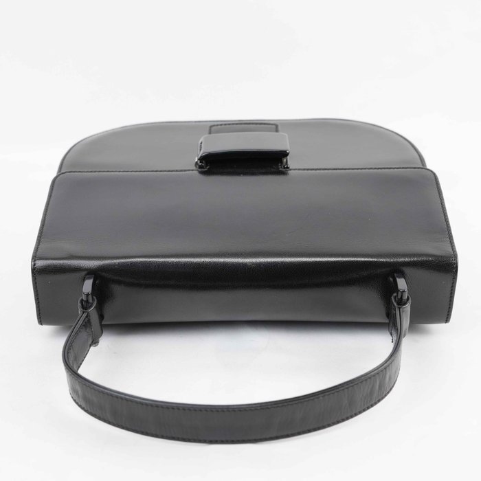 Prada - Prada Vintage Black Madras Leather Top Handle Handbag Black Hardware Made in Italy - Handbag - Image 7