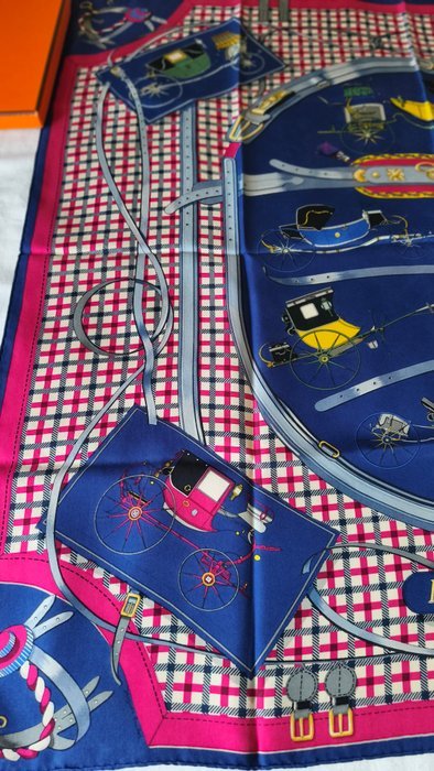 Hermès - LES VOITURES NOUVELLES by Jacques Eudel, 1961 - Foulard - Image 4
