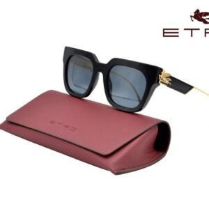 Etro - Made in Italy - 0027GS 807IR - Black Acetate & Gold Metal - Iconic Horse Logo - *New Sunglasses* - Sunglasses