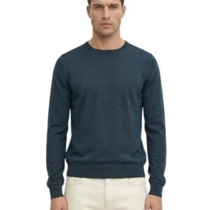 ISAIA NAPOLI - Size XXXL - Blue Petroleum Crewneck Sweater Fine Wool Tailored Fit - Jumper - New with tags