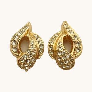 Christian Dior - Gold-tone metal, rhinestones - Earrings