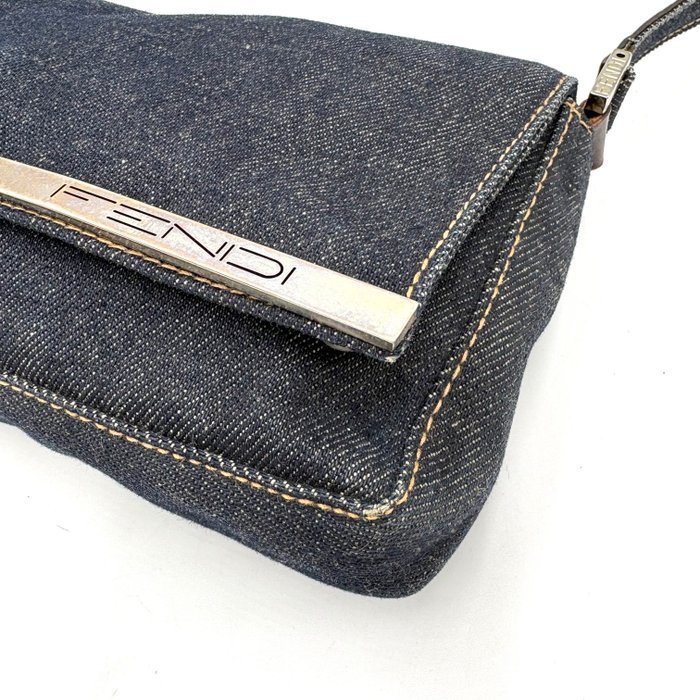 Fendi - Mamma Baguette Denim Silver Plate - Shoulder bag - Image 8